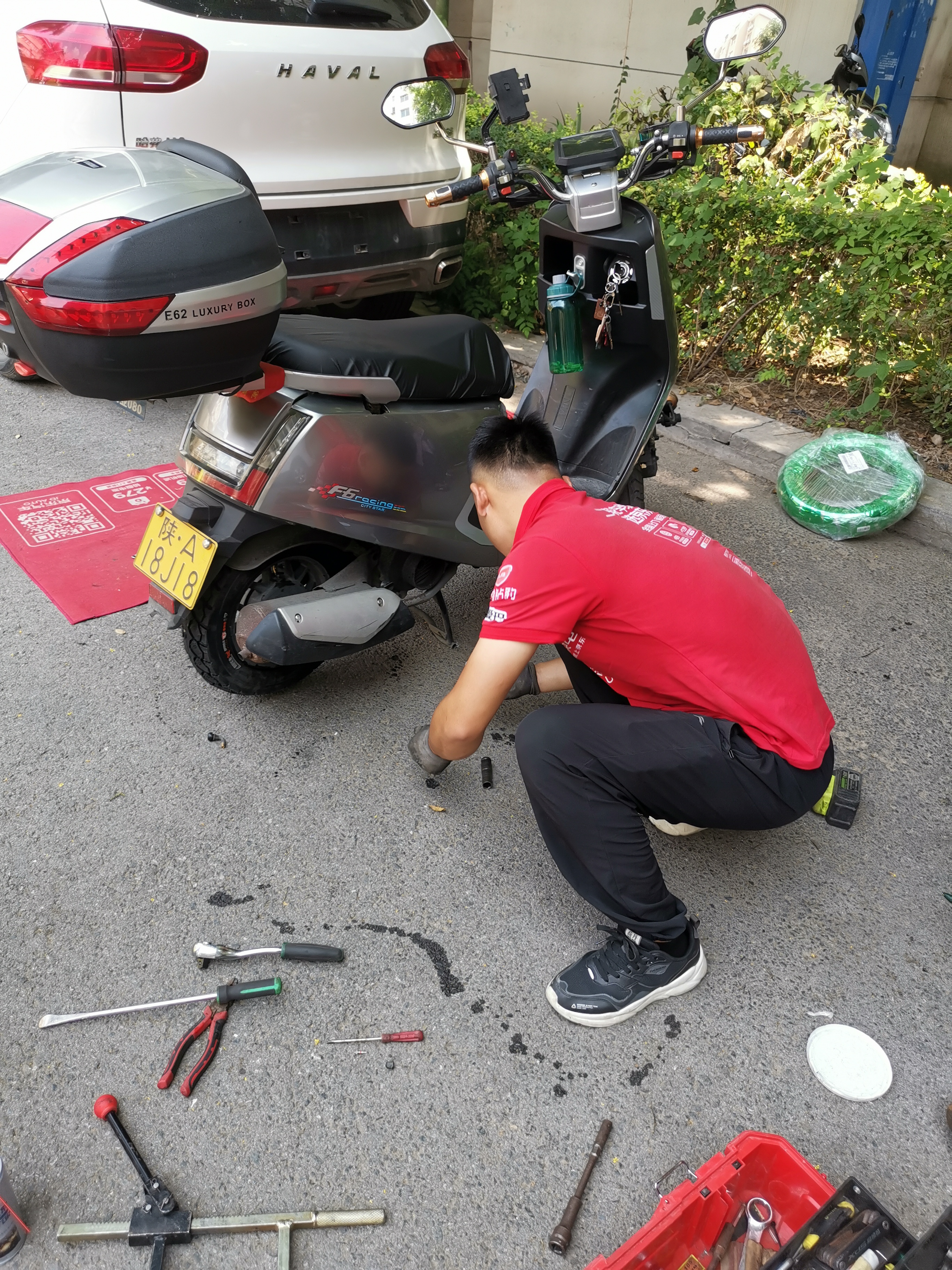朝阳轮胎3.50-10电动车摩托车踏板车真空胎盾甲腾龙缺气保用 8层H-687 实拍图
