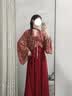 芷蘅间 千灯夜行 唐制汉服女法门寺外衫一片式齐胸裙新中式敬酒服新娘 红色一片式长裙一件 现货 S 实拍图