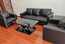 诺雄 办公沙发简约现代三人位办公家具商务会客接待办公室沙发茶几组合 西皮  黑 单人位  沙发 实拍图