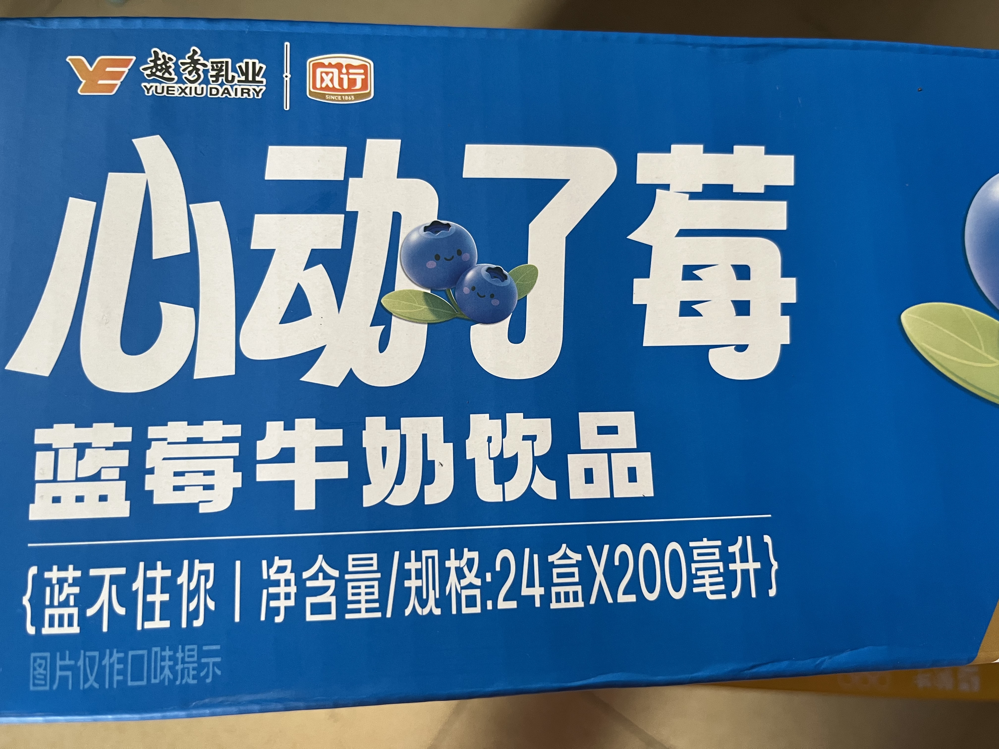 风行蓝莓风味牛奶饮品 200ml*24盒 整箱牛奶早餐奶礼盒装送礼 实拍图