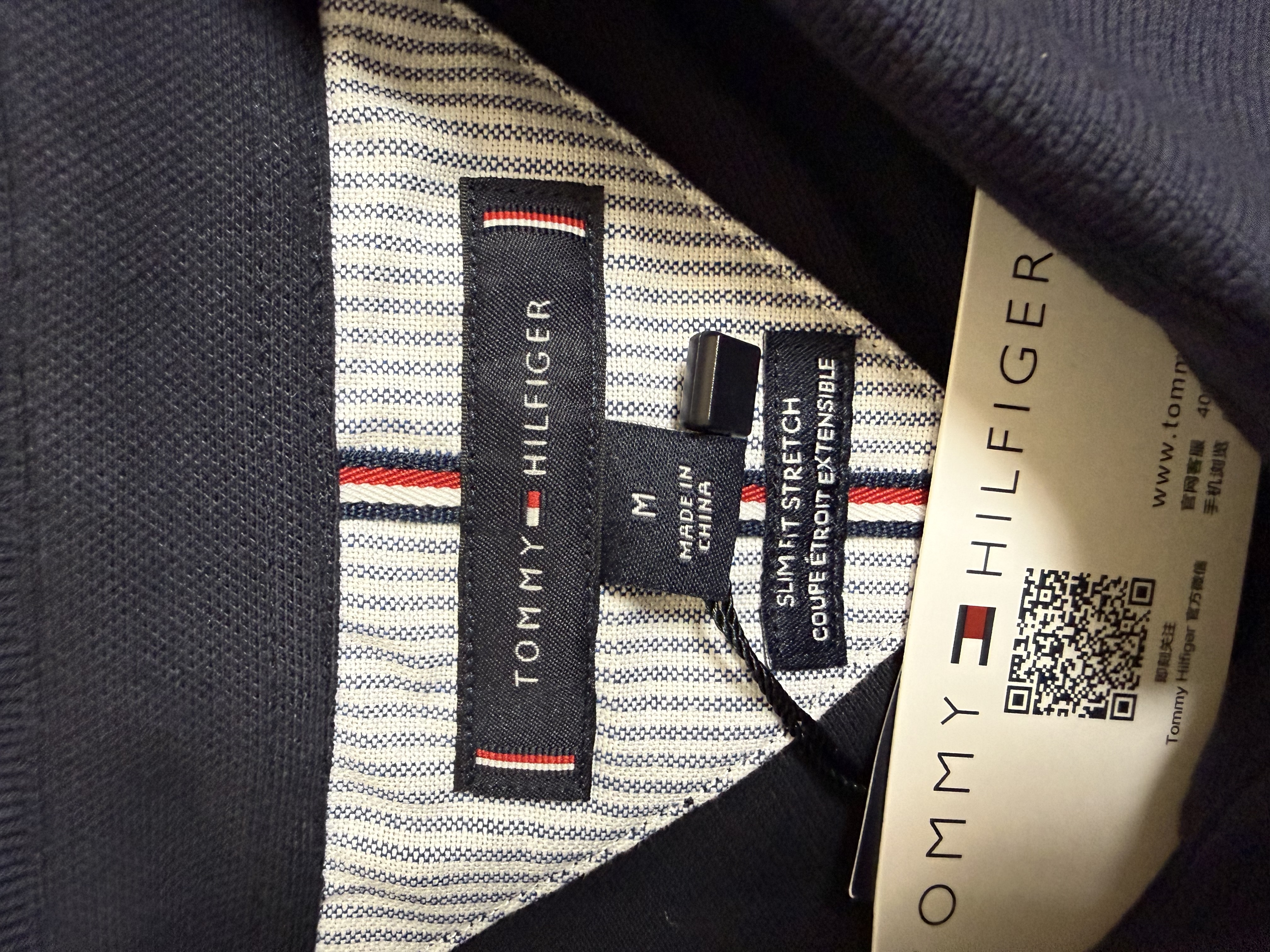 Tommy Hilfiger【纯色修身】26春夏男装珠地棉商务休闲短袖T恤POLO 深海藏青 M 实拍图