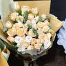 领香鲜花速递香槟玫瑰花束送女友老婆生日礼物全国同城配送 33朵香槟玫瑰花束—女神款 实拍图