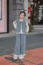 女童牛仔马甲三件套2026新款春秋装女大童洋气休闲蕾丝阔腿裤套装 三件套【马甲+打底衫+裤子】 140 实拍图
