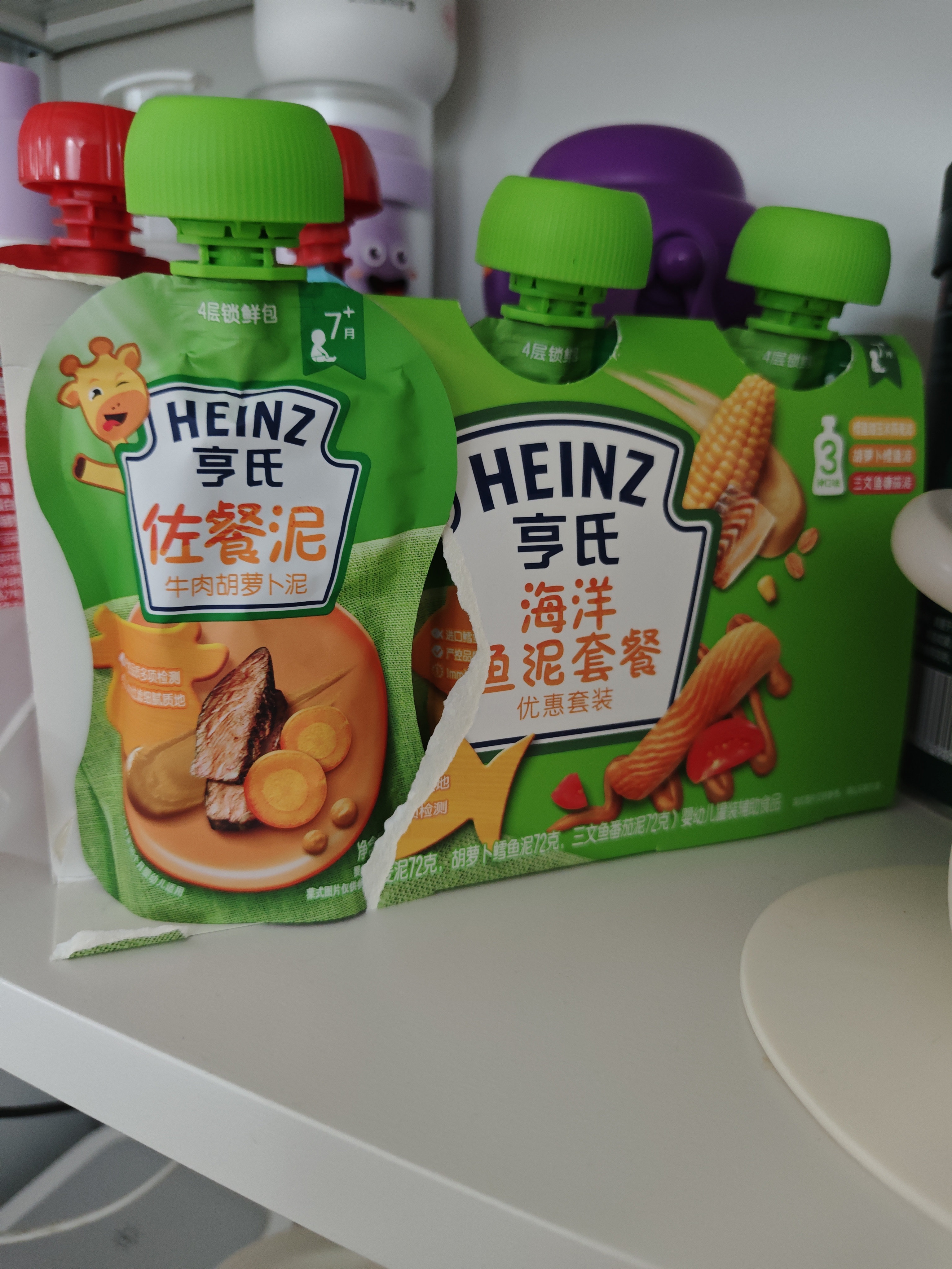亨氏（Heinz）营养鱼泥量贩装【2组装】婴儿宝宝辅食肉泥三文鱼鳕鱼72g*3 实拍图