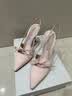 CHARLES&KEITH缎面蝴蝶结尖头高跟凉鞋女生日礼物送女友CK1-60361556 Light Pink浅粉色 37 实拍图