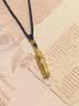 中国黄金（CHINA GOLD）足金神龙盘柱吊坠男女款黄金本命年生肖龙项链送新年生日礼物 神龙盘柱+福字珠【黑绳】约1.6g 实拍图