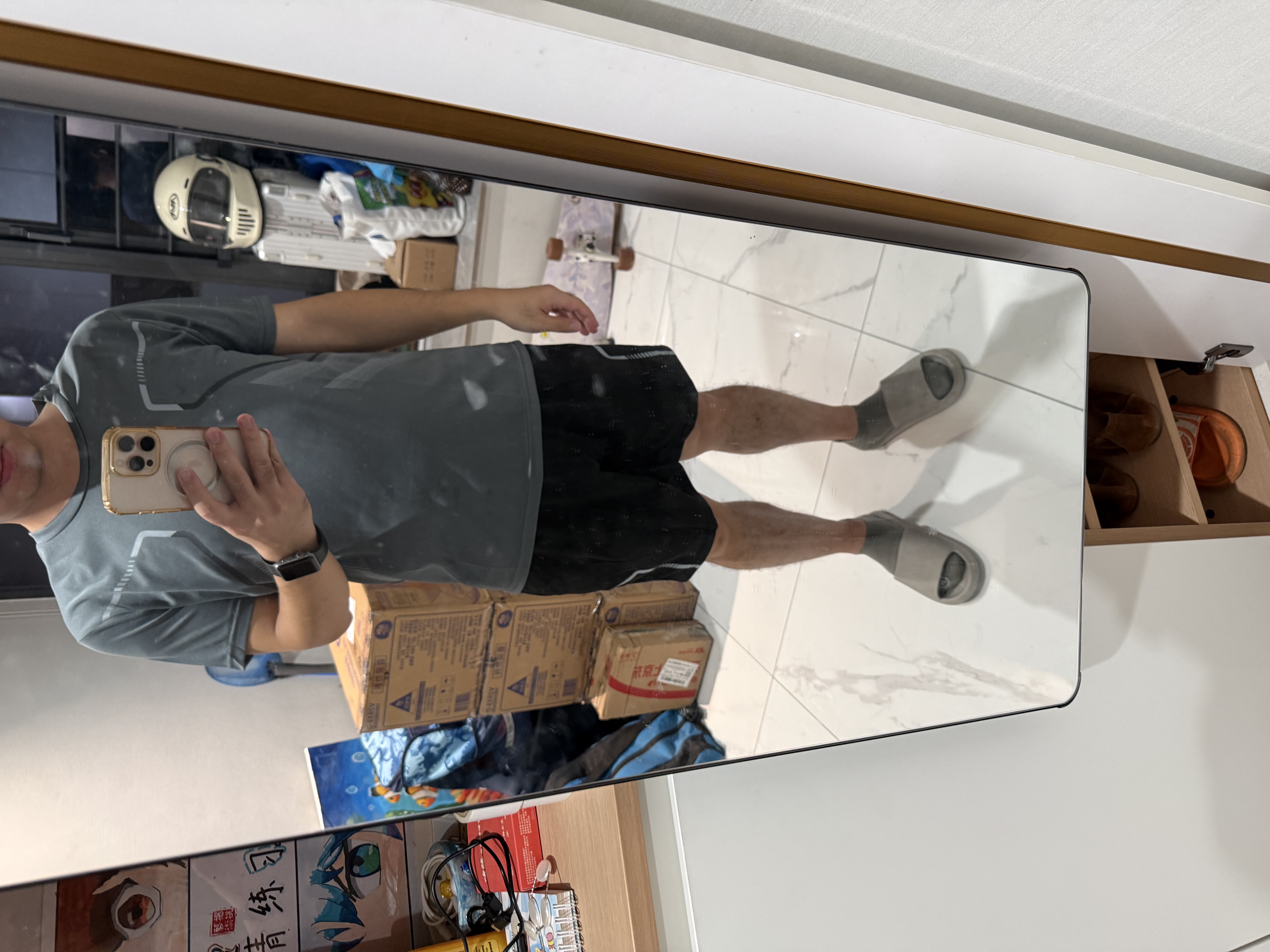 艾伦伯顿（Alen Botun）运动服套装男冰丝t恤跑步速干衣短袖夏季短裤健身训练羽毛球服 灰色两件套【冰丝 速干 透气】 L 【115-130斤】 实拍图