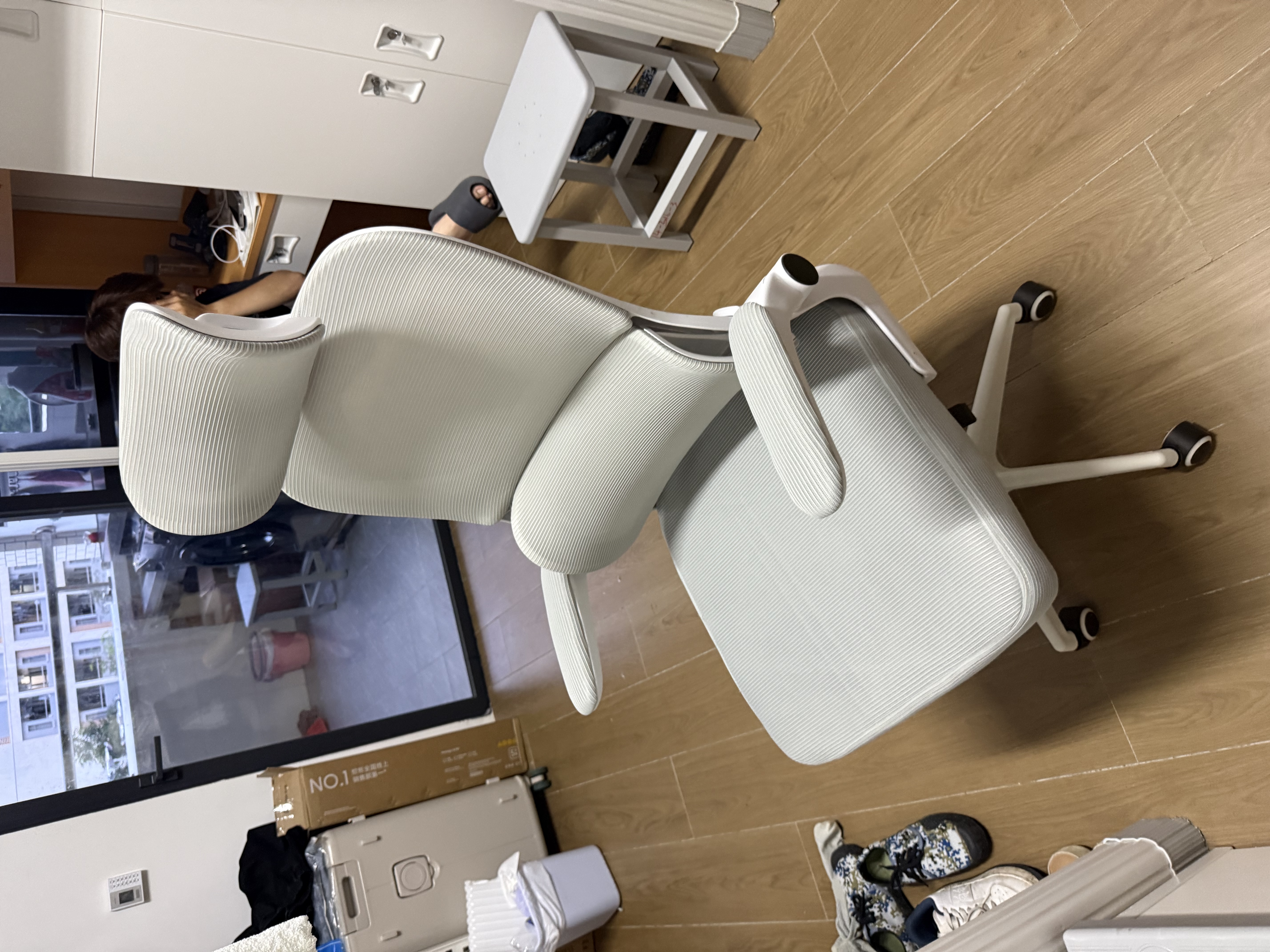 星奇堡人体工学椅电脑椅家用舒适靠背宿舍电竞椅子男办公椅座椅子 白框灰网+头枕 【升级悬浮腰枕】 实拍图