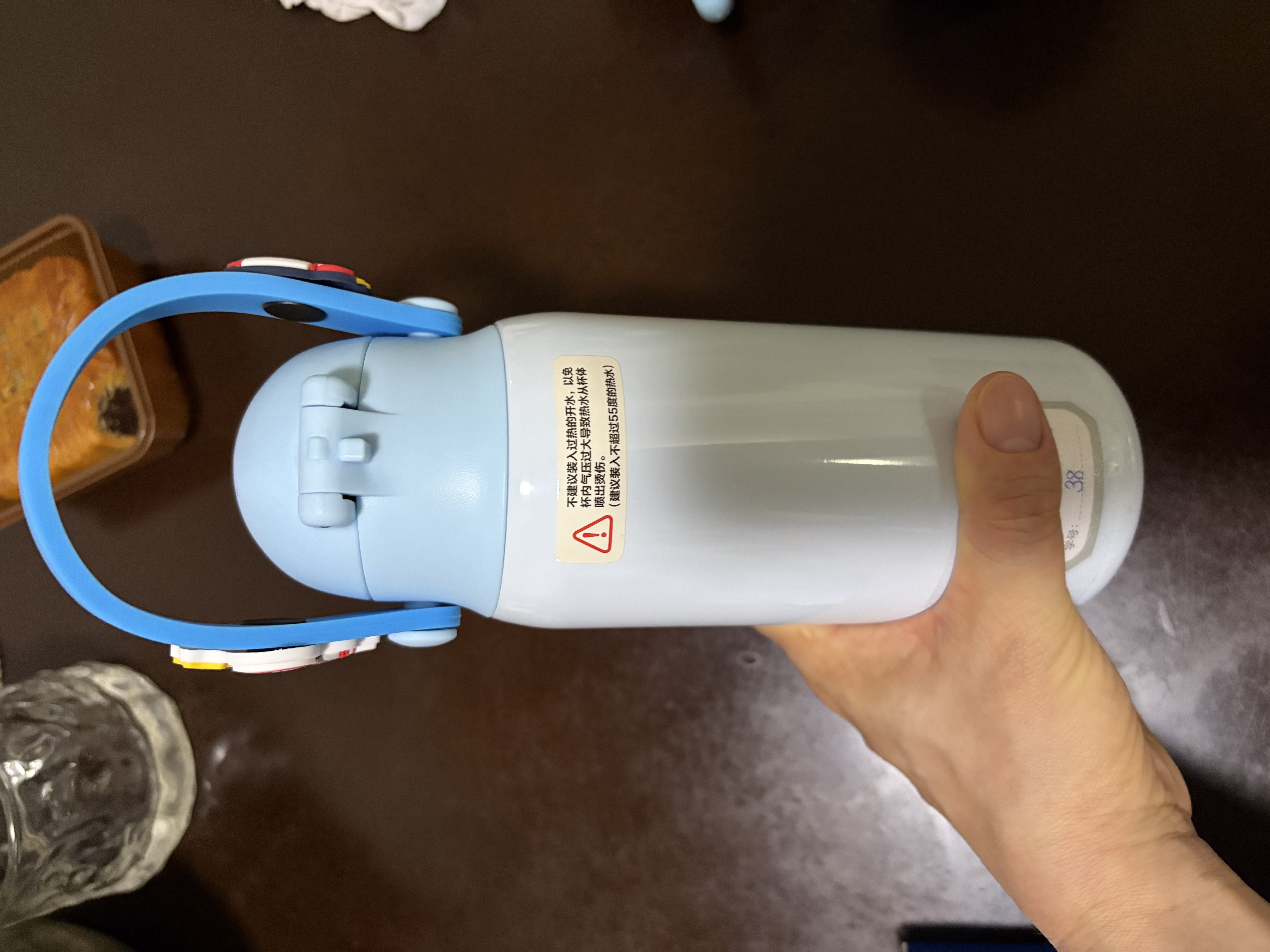 乐扣乐扣（LOCK&LOCK）儿童保温杯水杯直饮学生带提环便携水壶316L不锈钢蓝色360ML 实拍图