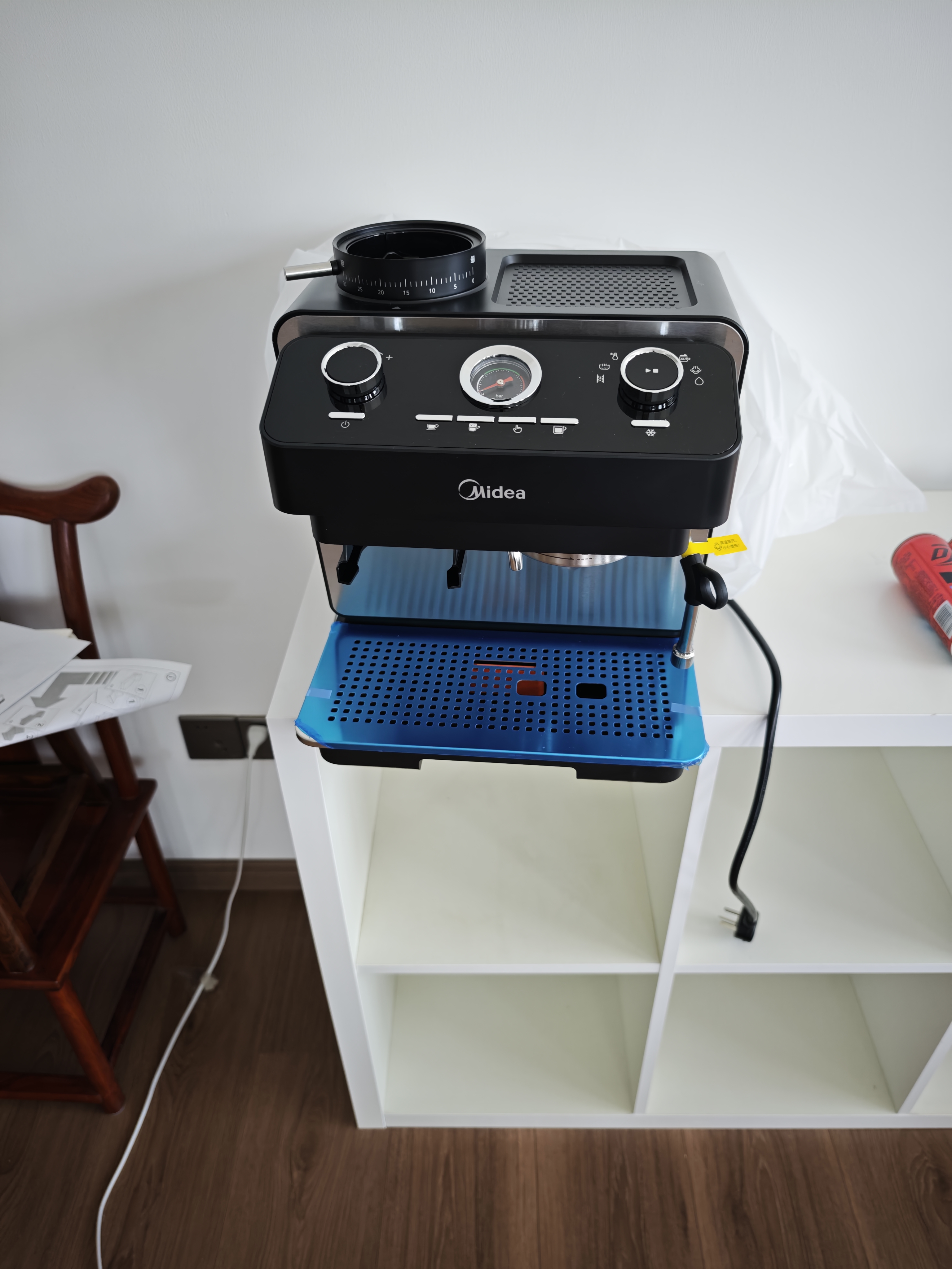 美的（Midea）半自动咖啡机冷热三萃全自动研磨一体机家用磨豆机意式浓缩可视压力GE5810 实拍图