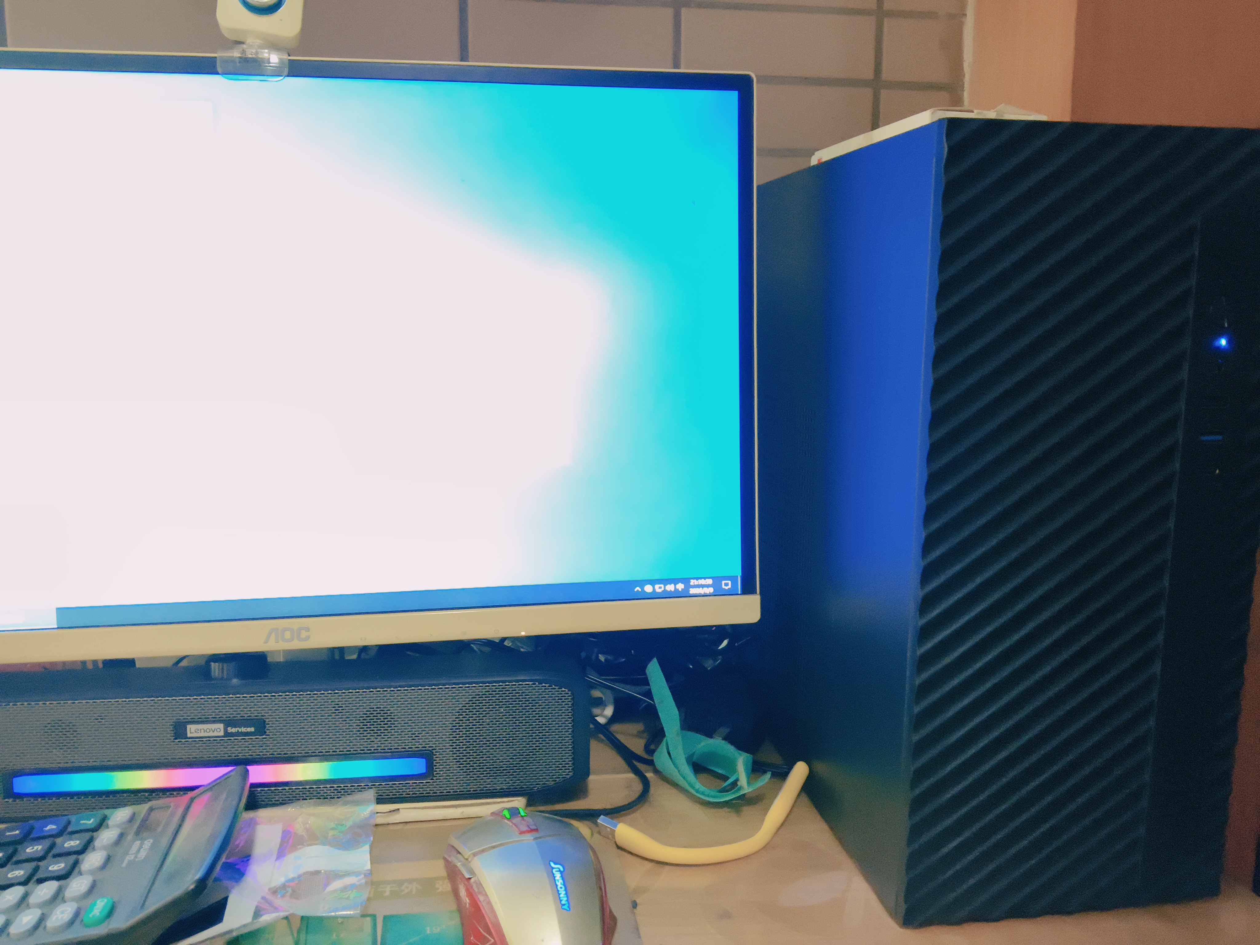 酷开 创维台式机电脑 家用商务办公学习台式主机高清全套（i3-9100F+16G+512G+GT730-4G） 实拍图
