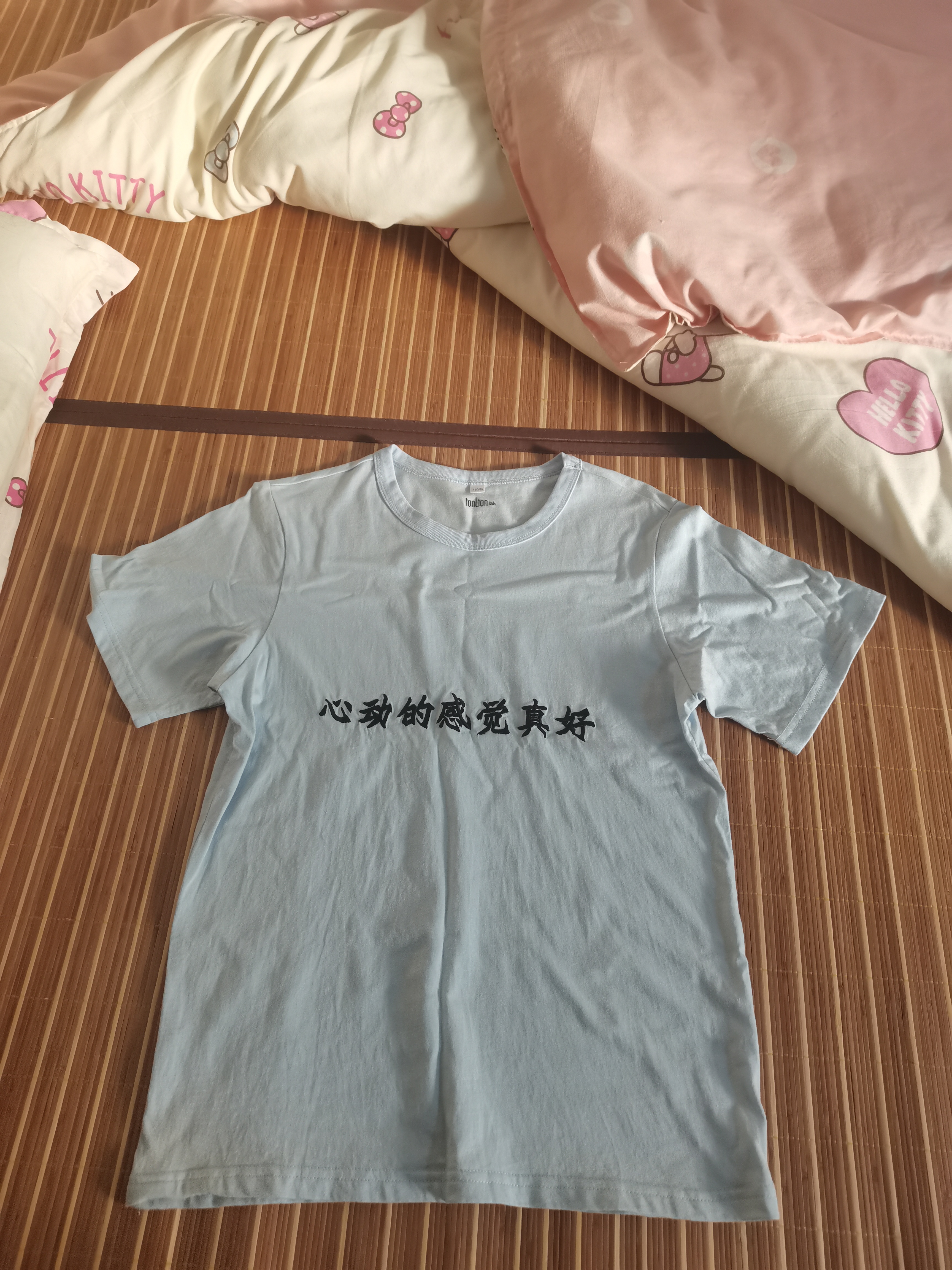 唐狮男女童短袖T恤纯棉夏装上衣儿童白t打底衫多色可选 水蓝色 160 实拍图
