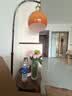 顾家中古风钓鱼灯落地灯客厅沙发旁高级感卧室床头柜置物充电一体台灯 胡桃色-常规款-夕阳罩-无极调光 顾家正品【亚克力灯罩+金属收纳桶】 实拍图