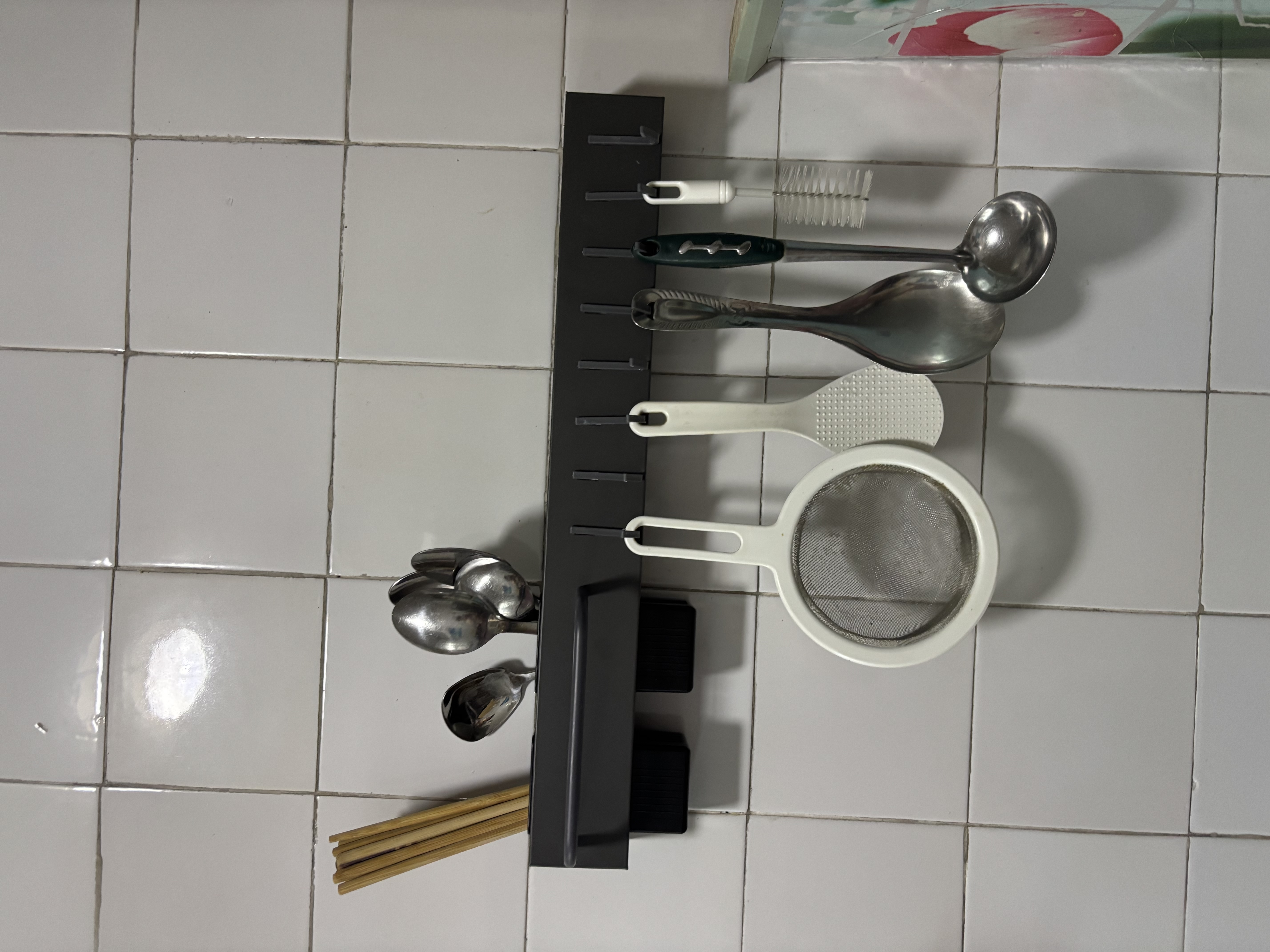京严刀架置物架壁挂式筷笼一体厨房挂架挂钩多功能刀具锅铲收纳挂杆 实拍图