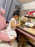 读书郎儿童学习书桌椅套装可升降中小学生桌椅子写字家用课桌香草蓝T12 1.2实木带吊柜+护腰椅+大路灯 粉 实拍图