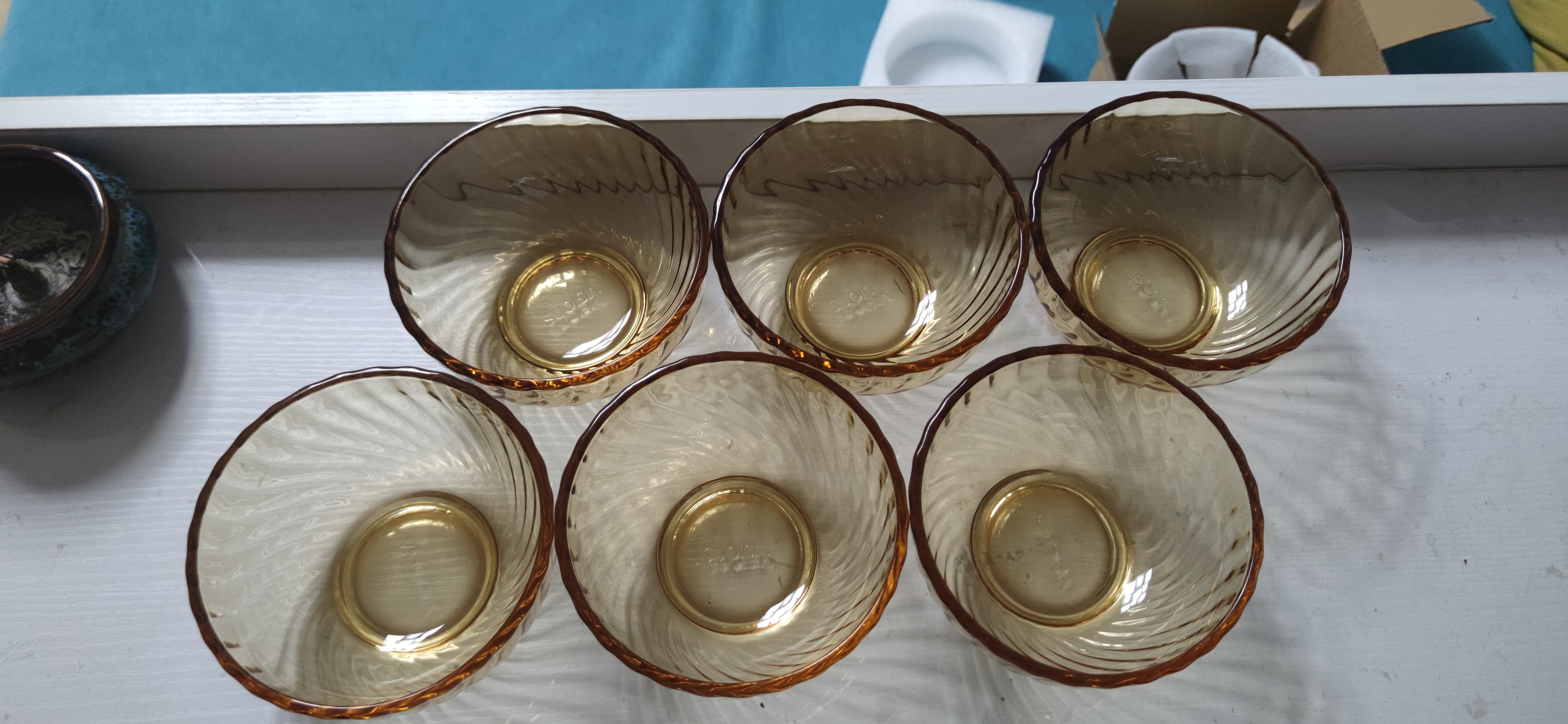 康宁（VISIONS）餐具26新品炫纹流光琥珀色4.5寸小碗2件套家用耐高温食品级玻璃碗 实拍图