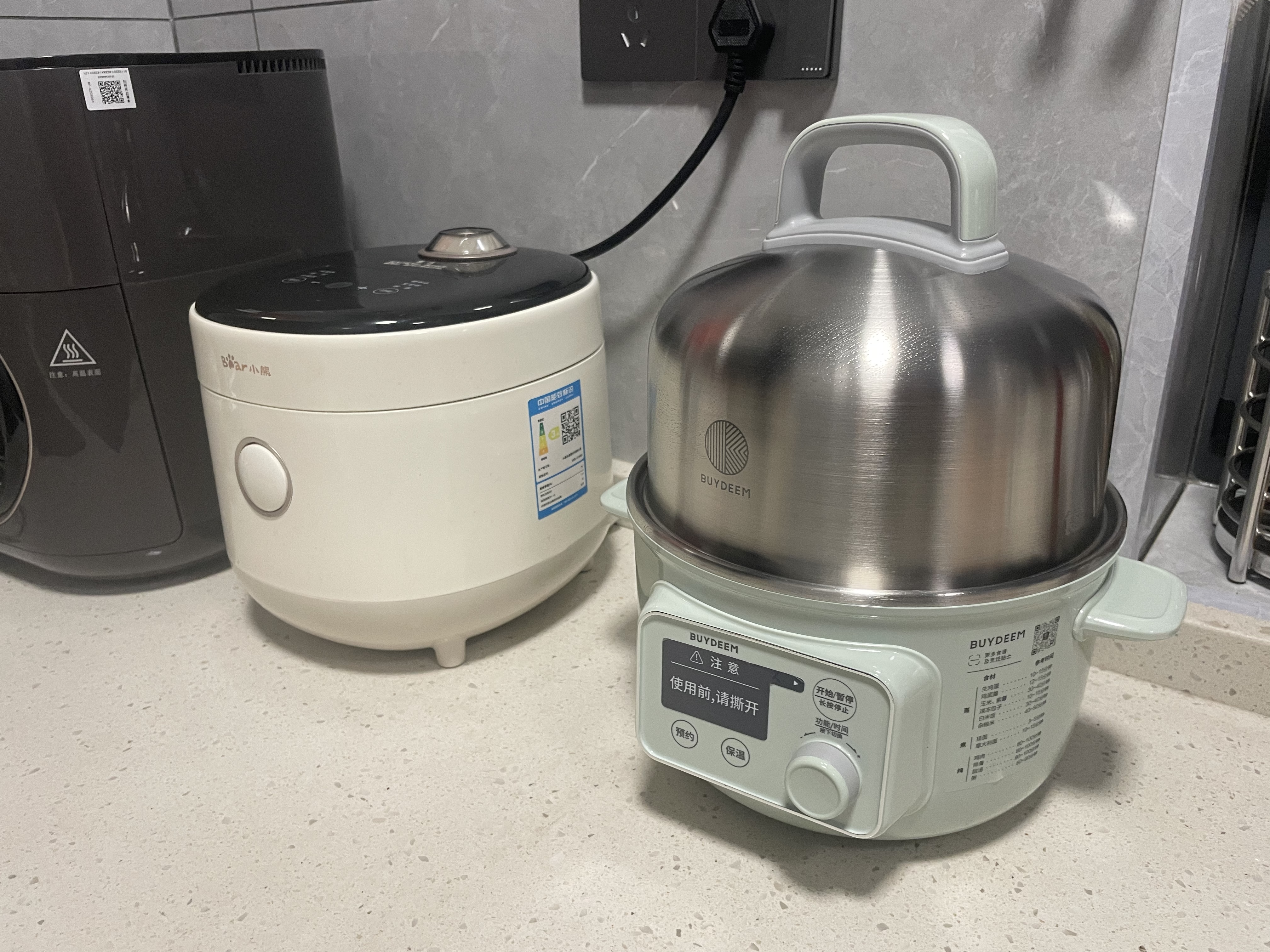 北鼎（Buydeem）电蒸锅 电煮锅电火锅 蒸锅电蒸锅小电锅蒸炖锅预约电炖锅多功能蒸煮炖锅 G37全能汽锅浅杉绿 实拍图