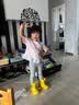 牧萌儿童雨鞋男童女童防水立体宝宝防滑耐磨卡通雨靴 黄色恐龙 16码 实拍图