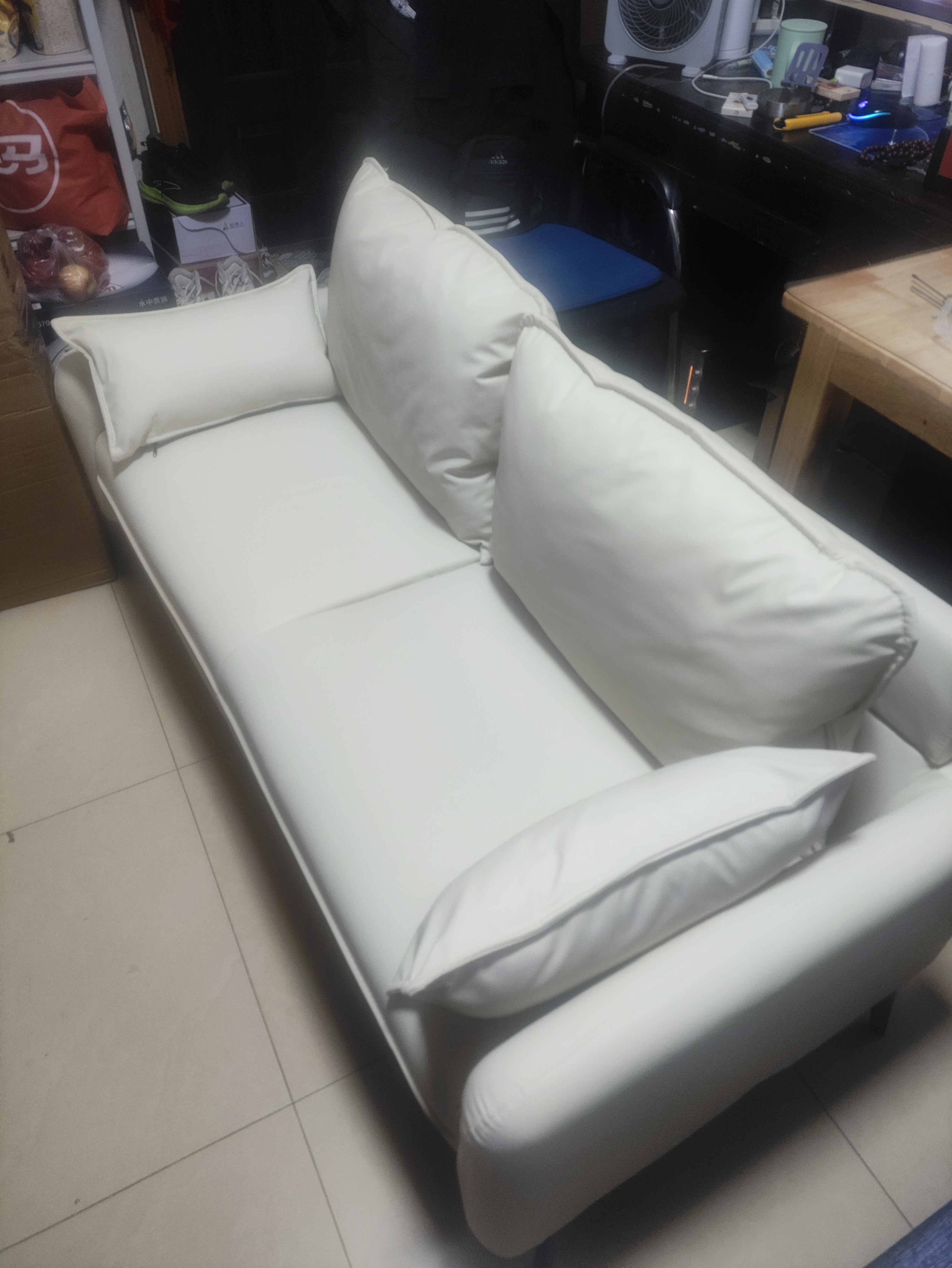荣将小户型沙发酒店公寓出租屋客厅皮沙发接待休闲休息区沙发双人沙发 实拍图