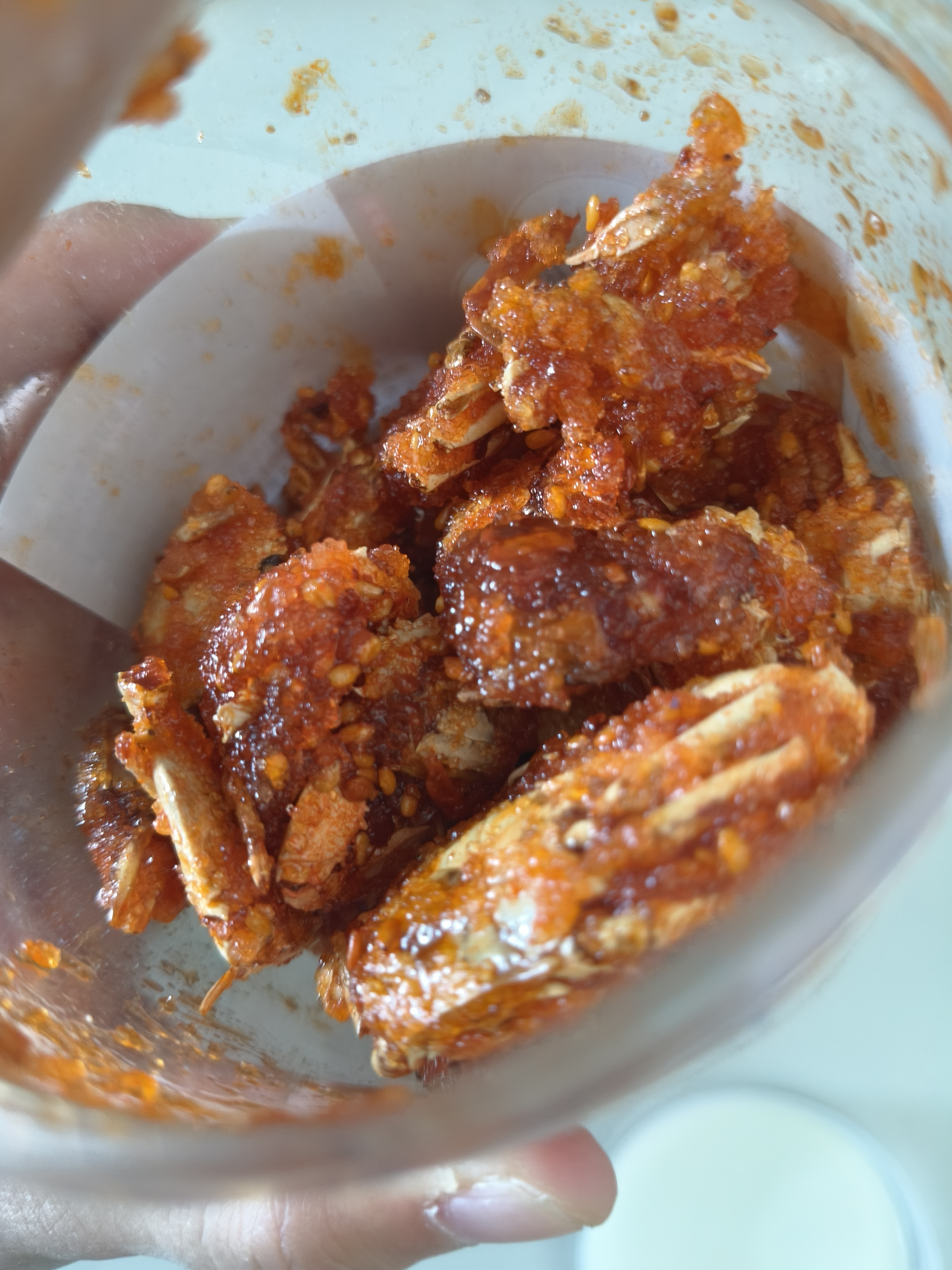 凤鲜霞青岛特产香辣小螃蟹零食即食香酥螃蟹油炸蟹酥炸麻辣海蟹小蟹干 【罐装】香辣海蟹500g 实拍图