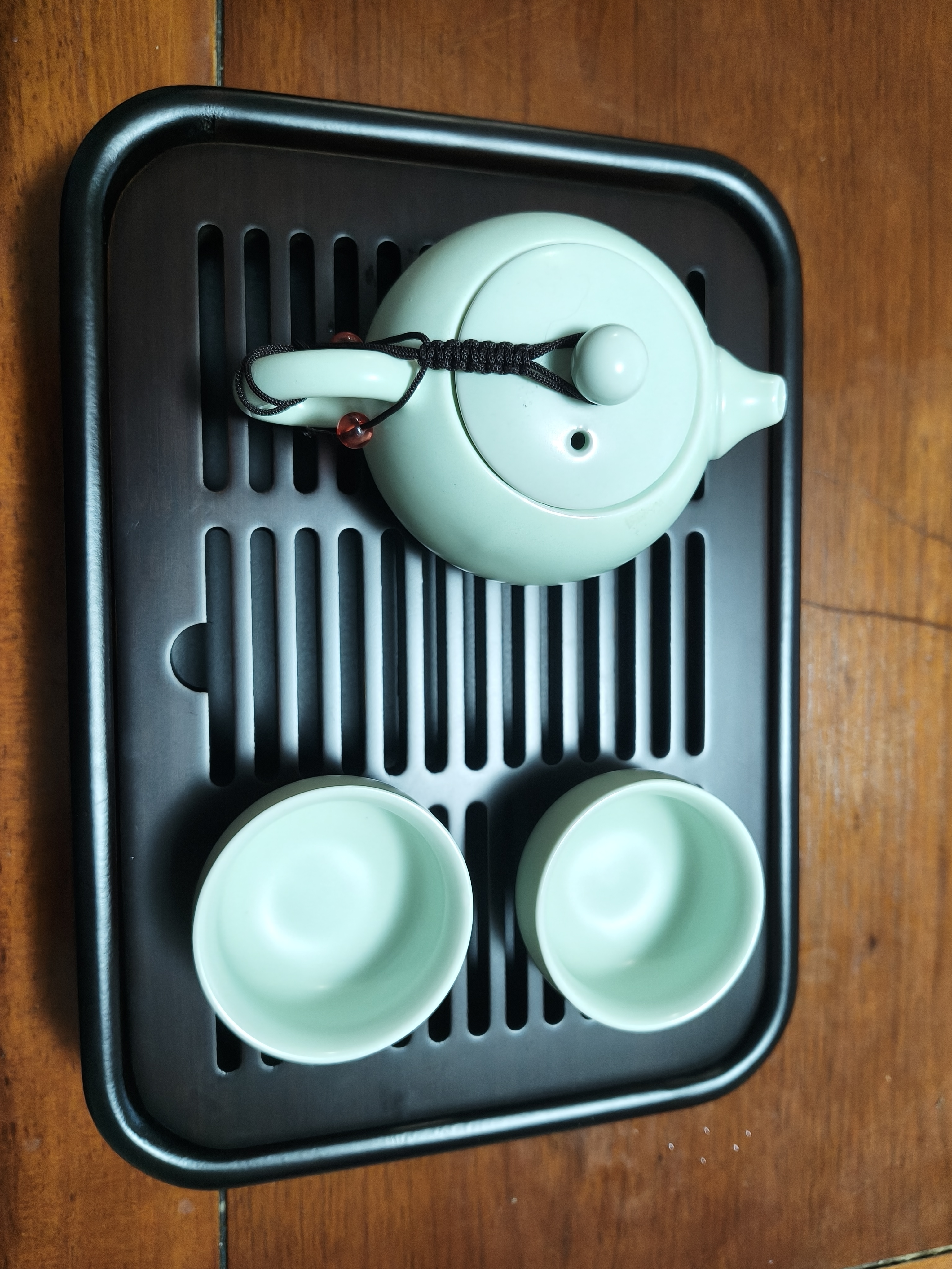文白茶盘茶台小型一人托盘沥水盘家用新款高端轻奢迷你竹木功夫茶具 实拍图