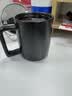 炊大皇马克杯陶瓷杯茶杯经典黑白泡茶杯咖啡杯早餐杯果汁水杯 黑色420ml 实拍图