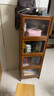 皇威马家用书架置物架多层简易落地小型窄带门书柜客厅竹木收纳储物架子 【长虹门】四层43长书柜 实拍图