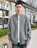罗蒙（ROMON）针织衫男士秋冬休闲宽松落肩开衫毛衣保暖上衣外套男MY09灰色XL 实拍图
