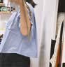 MUJI 女式 凉感短袖衬衫 女士衬衣外套上衣女装女款26年夏季 BC2Q5C6S 蓝色格纹 M (160/84A) 实拍图