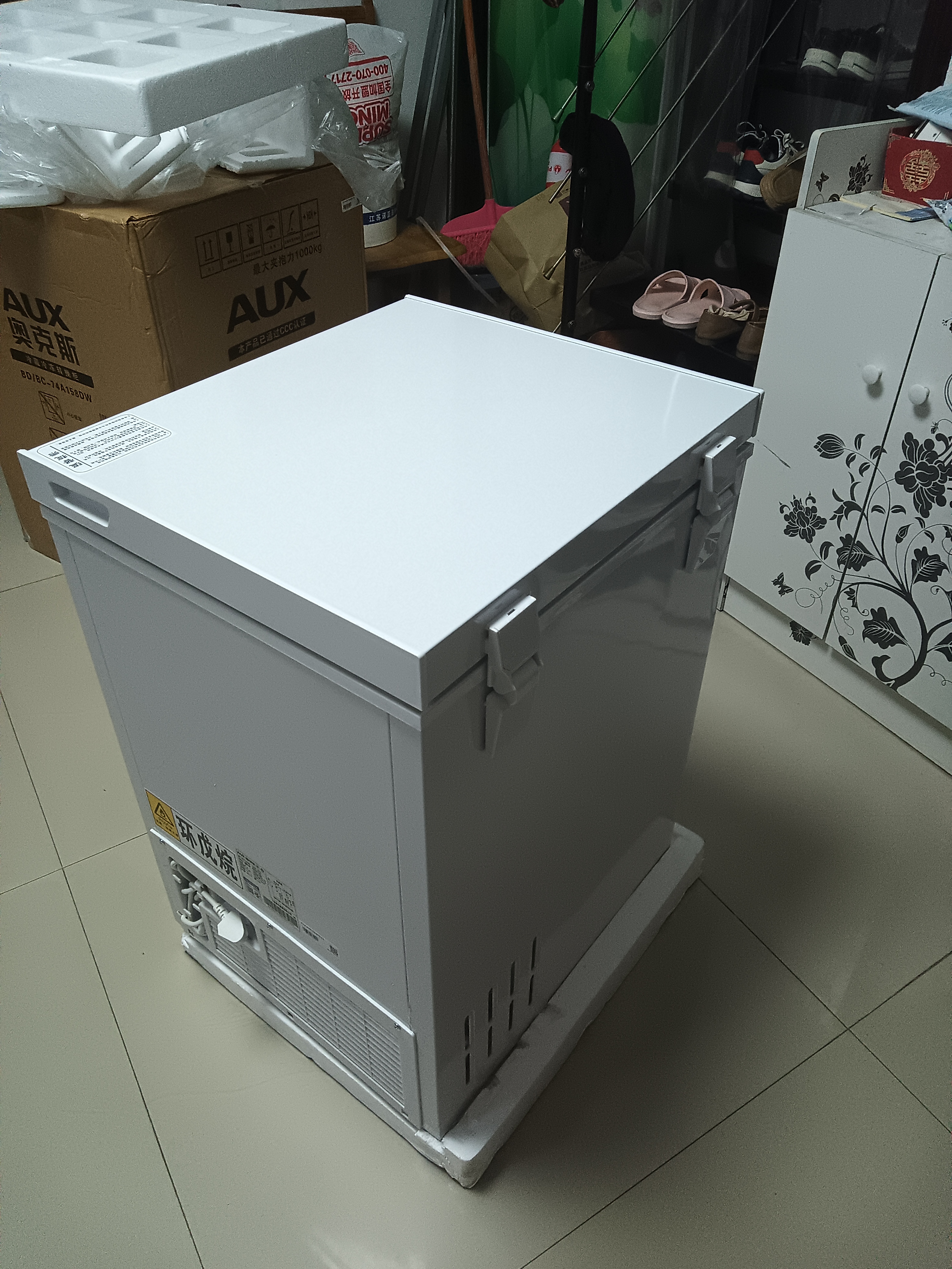 奥克斯小冰柜家用小型冷冻保鲜迷你冷藏家商两用卧式冷柜节能省电断电保护 158升级/铜管制冷/可囤120斤肉 【全国联保】 实拍图