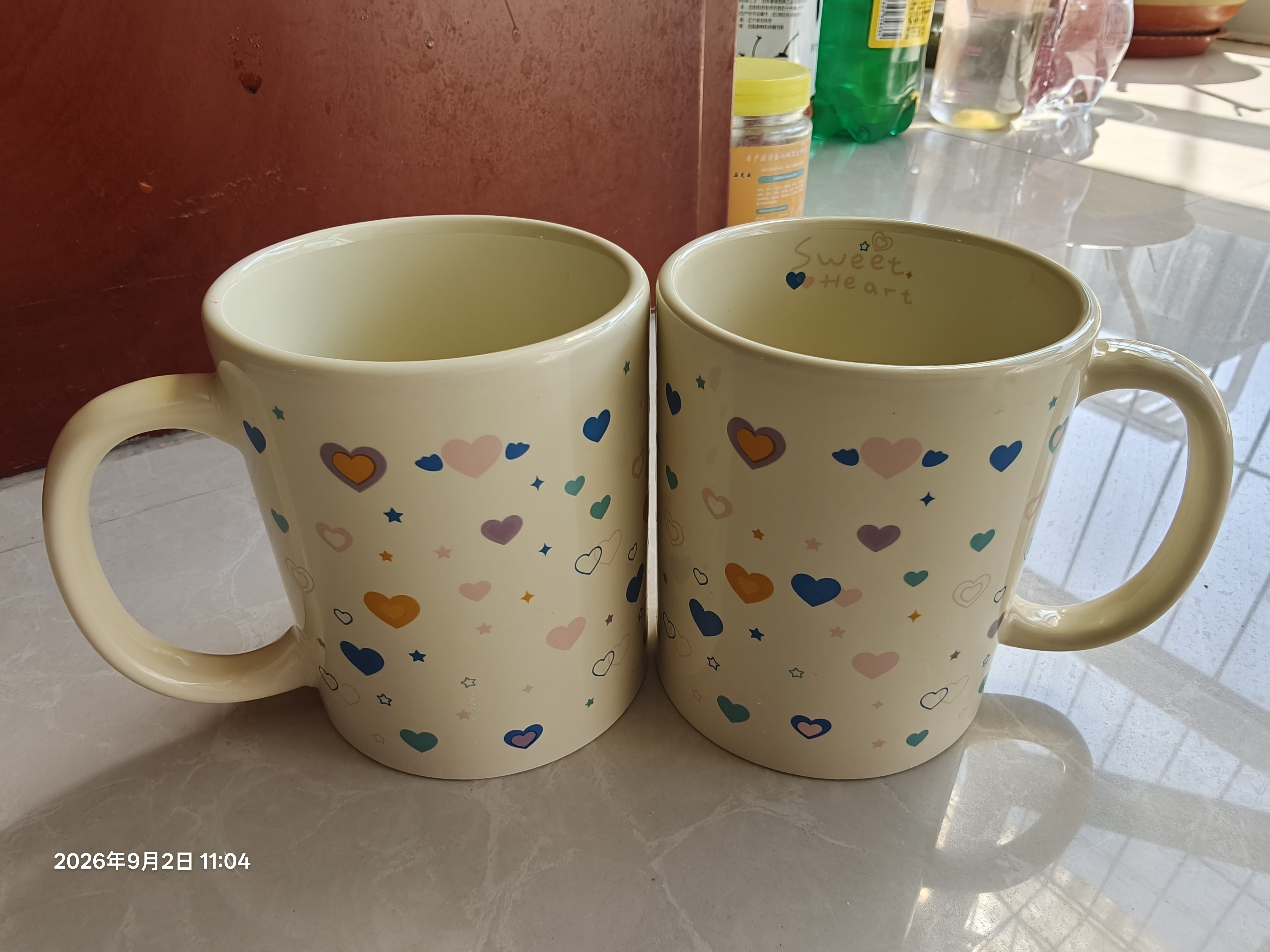 网红爱心星星马克杯ins陶瓷陶瓷杯水杯情侣可爱高颜值家用咖啡杯 网红爱心星星马克杯  2只装 实拍图