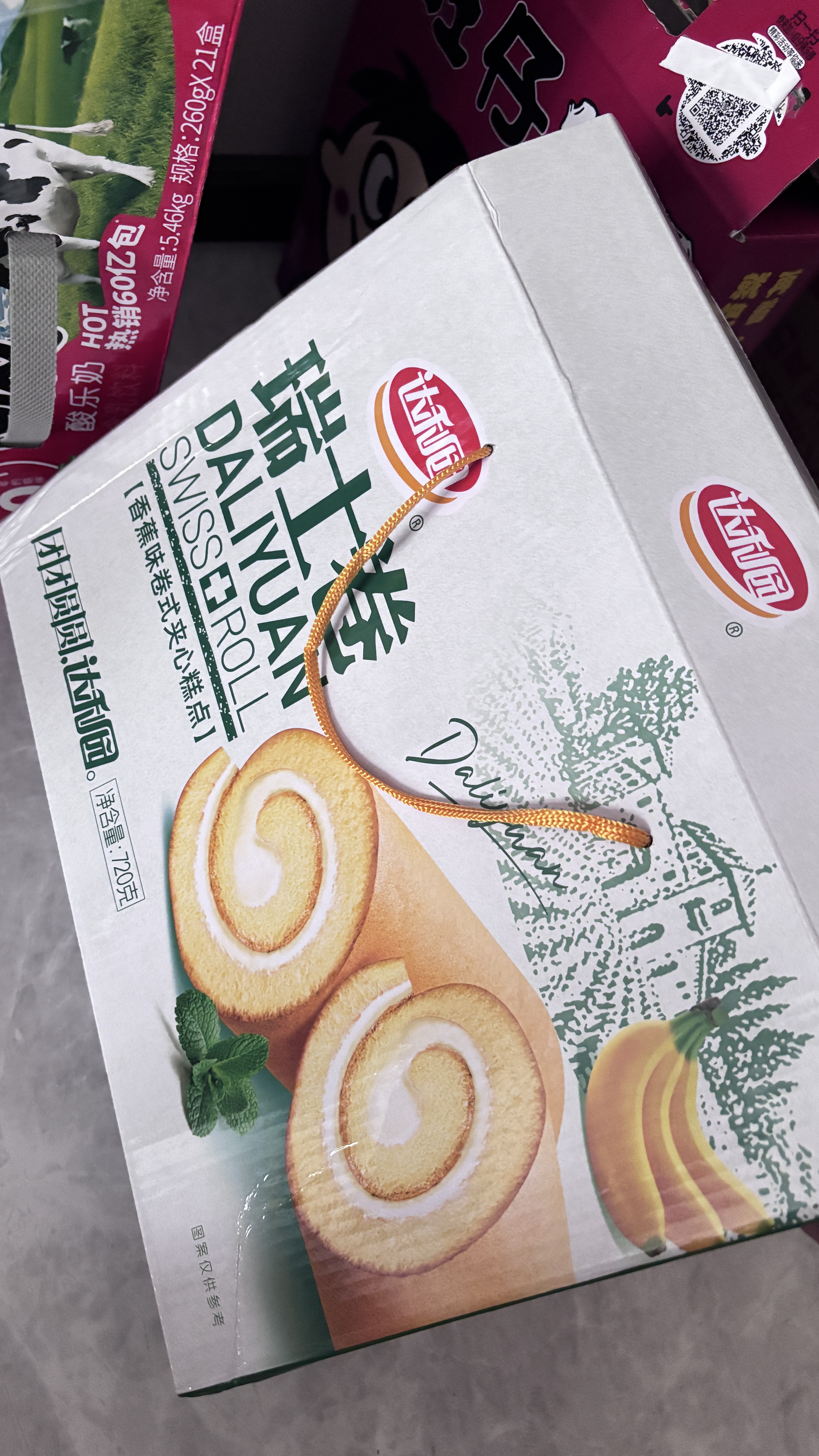 达利园香蕉味瑞士卷720g 面包早餐休闲零食中秋礼品(新老包装随机发货) 实拍图