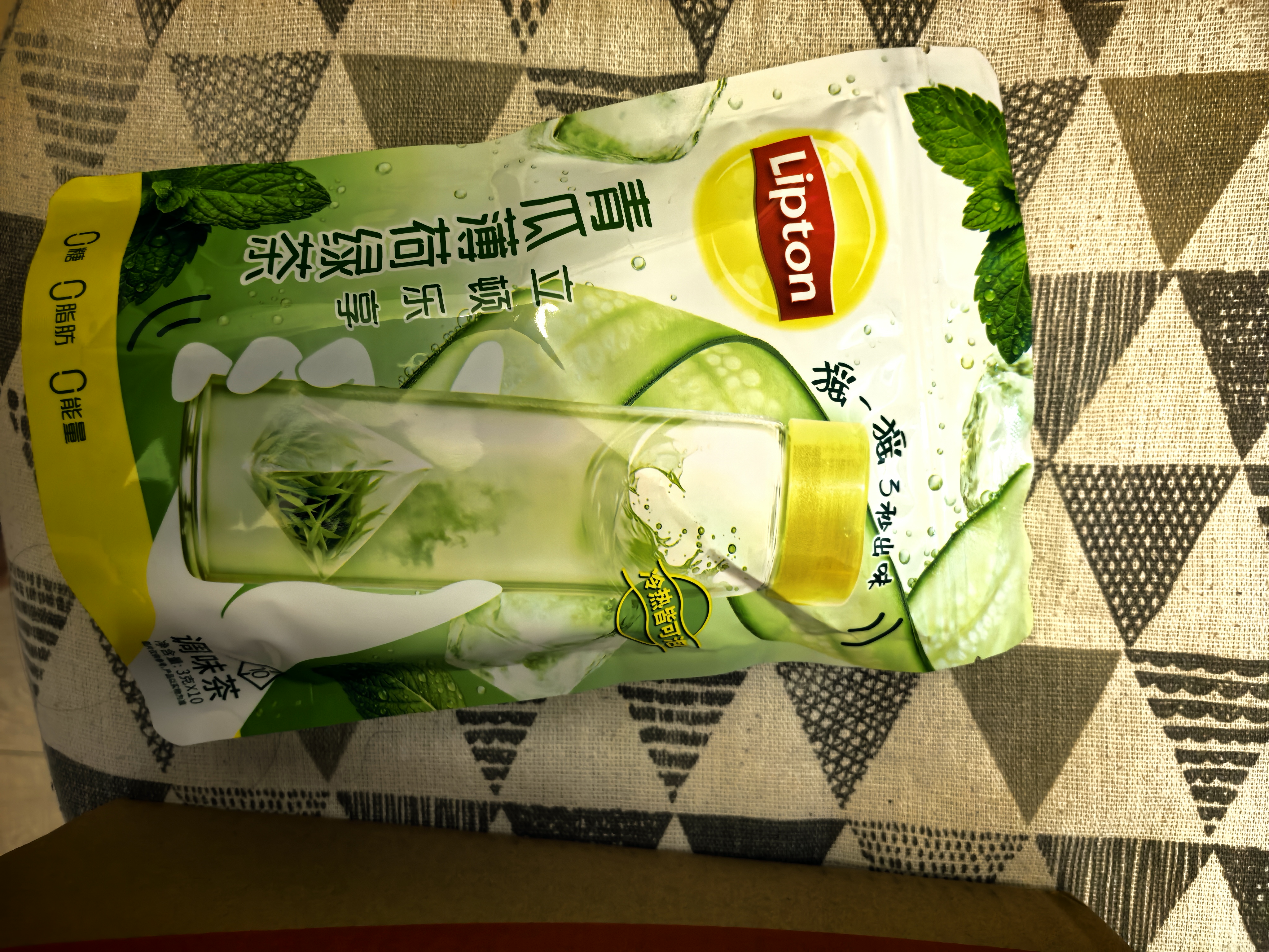 立顿青瓜薄荷绿茶 夏季冷泡独立三角茶包袋泡茶0糖0脂0能量3g*10包 实拍图