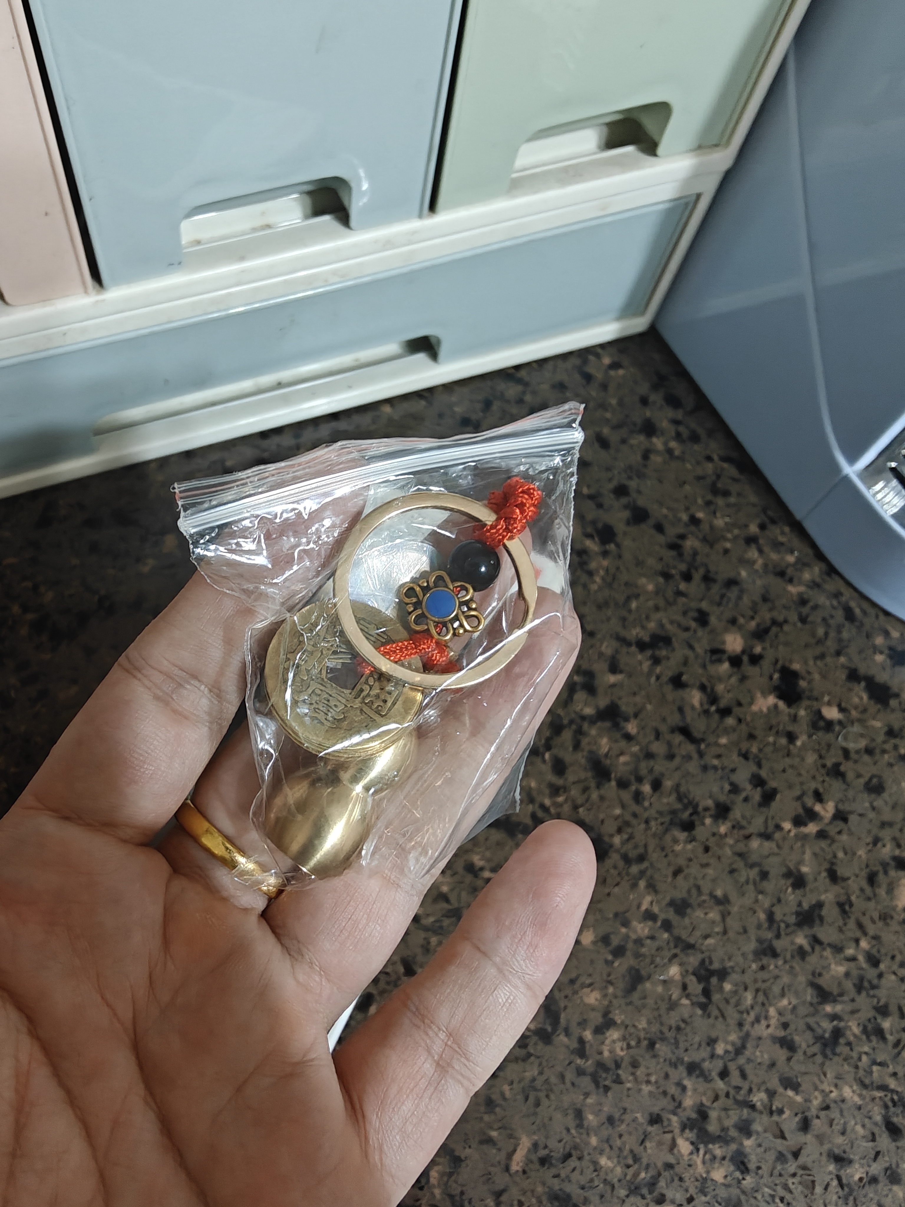 星光缘 黄铜葫芦五帝钱钥匙扣装饰挂件创意随身携带挂饰送男友父亲饰品 实拍图