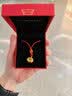 中国黄金（CHINA GOLD）长命锁黄金项链男女宝宝足金平安锁吊坠婴儿童送满月周岁生日礼物 【今/次日达】平安锁项链【红绳-儿童】约0.5g 实拍图