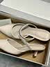 CHARLES&KEITH亮钻一字带尖头高跟穆勒拖鞋生日礼物送女友CK1-60920353 Cream奶白色 37 实拍图