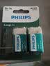 飞利浦（PHILIPS）碳性9V电池1粒*2适用玩具/万用表/烟雾报警器/麦克风/遥控器/话筒等9V方块电池6F22 实拍图