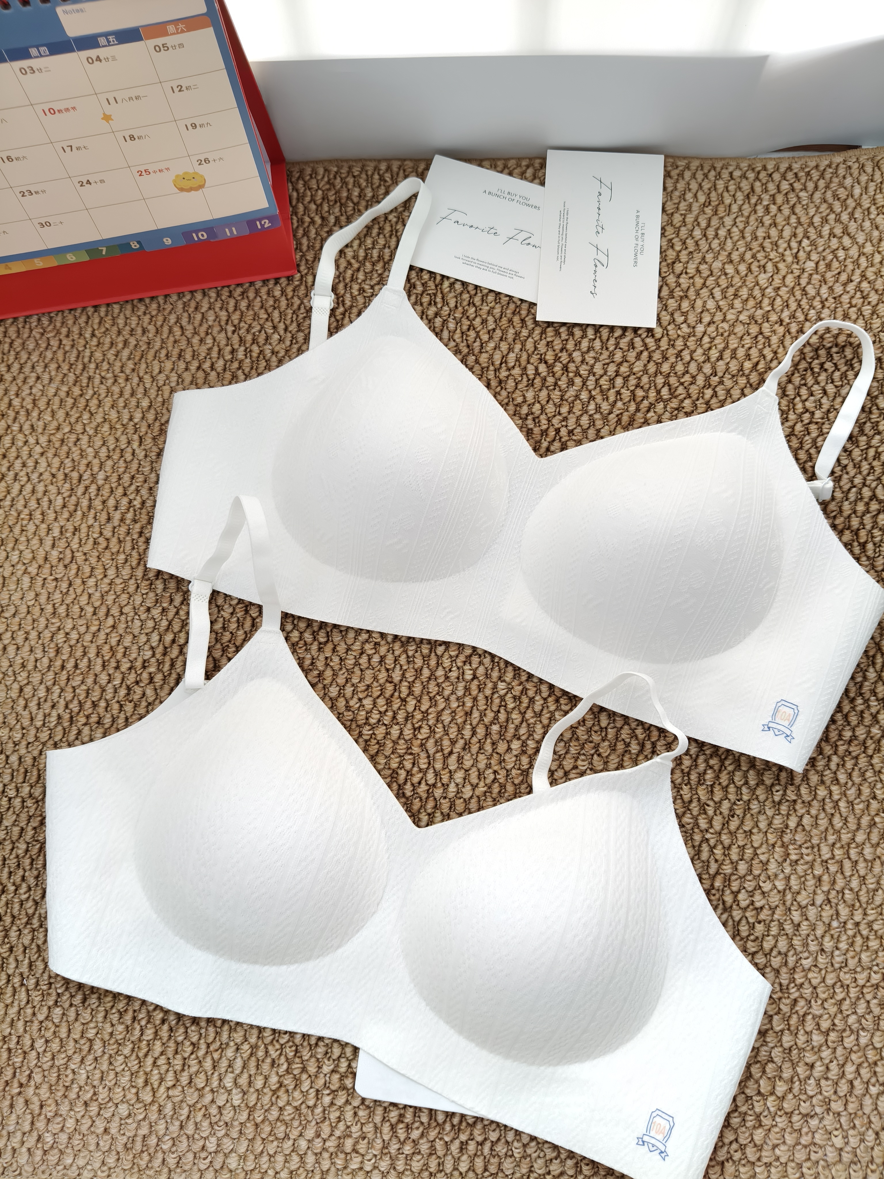 FitonTon2件装纯棉内衣女无痕舒适聚拢防垂收副乳文胸薄款文胸罩2026新款 实拍图
