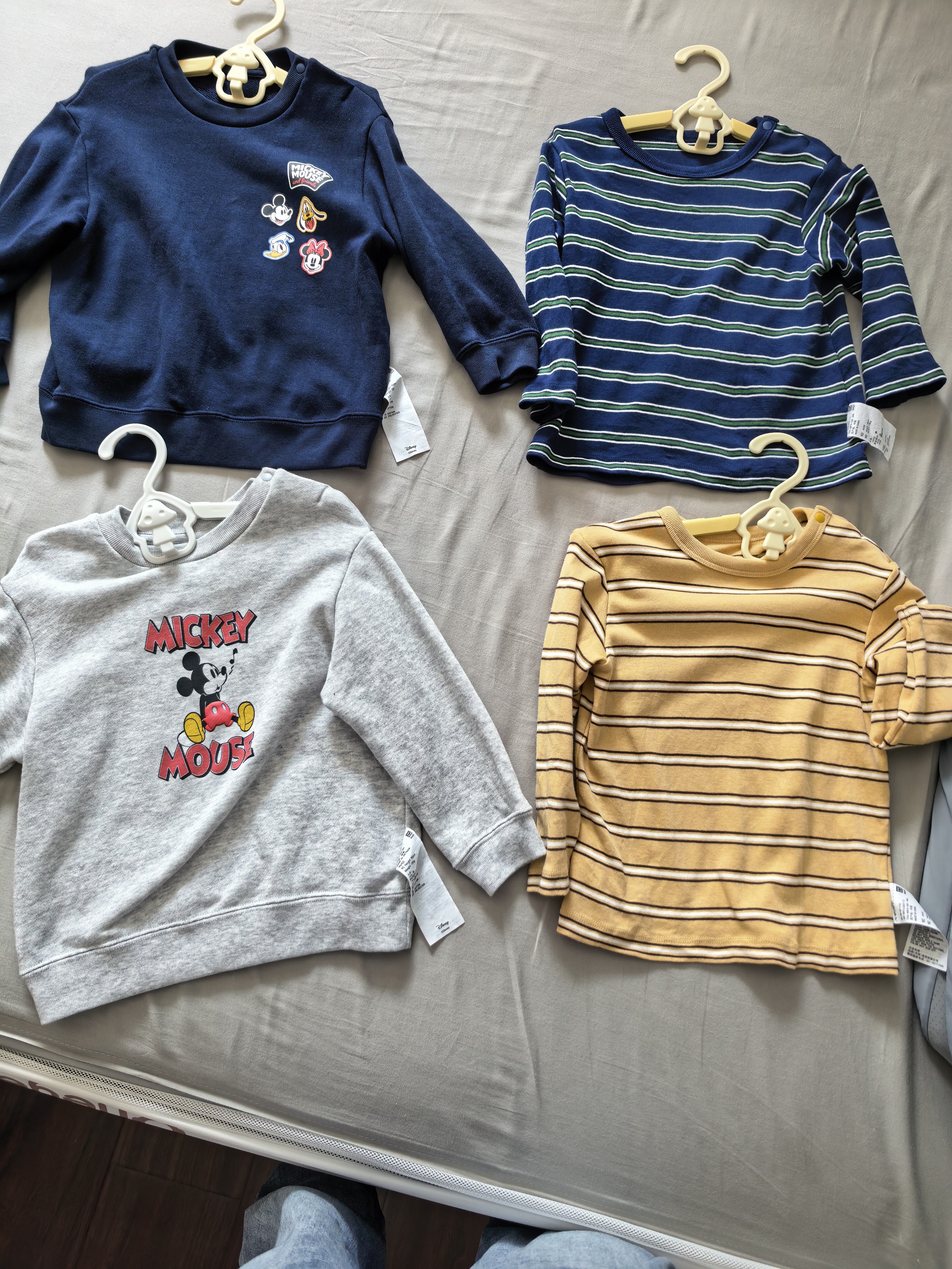 优衣库婴幼儿Mickey＆Friends卫衣/长袖宝宝运动衫486411 03 灰色 90 晒单实拍图