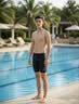 速比涛（Speedo）泳裤男动感舒适高弹专业训练速干及膝泳裤运动防晒 黑/灰色 40 实拍图