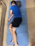 月迦可折叠瑜伽垫可睡觉小学生午睡垫专用加厚防潮垫便携儿童午休垫 宁静蓝【抗菌专利款】150x61cm 10mm(厚度) 实拍图