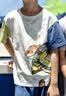 迪士尼（Disney）男女童短袖t恤2026夏新品亲子装儿童短袖T百搭短袖t恤蓝绿 140 实拍图