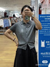 优衣库棉莫代尔混纺POLO领针织衫/短袖女装26春夏新款484607 03 灰色 XL 实拍图