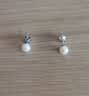 周大福简约时尚925银镶珍珠耳钉直径约7-7.5mm AQ32509生日礼物 实拍图