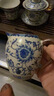 不拙汝窑三才盖碗青花瓷茶碗防烫茶具分茶器带茶漏过滤网盖碗三件套 实拍图
