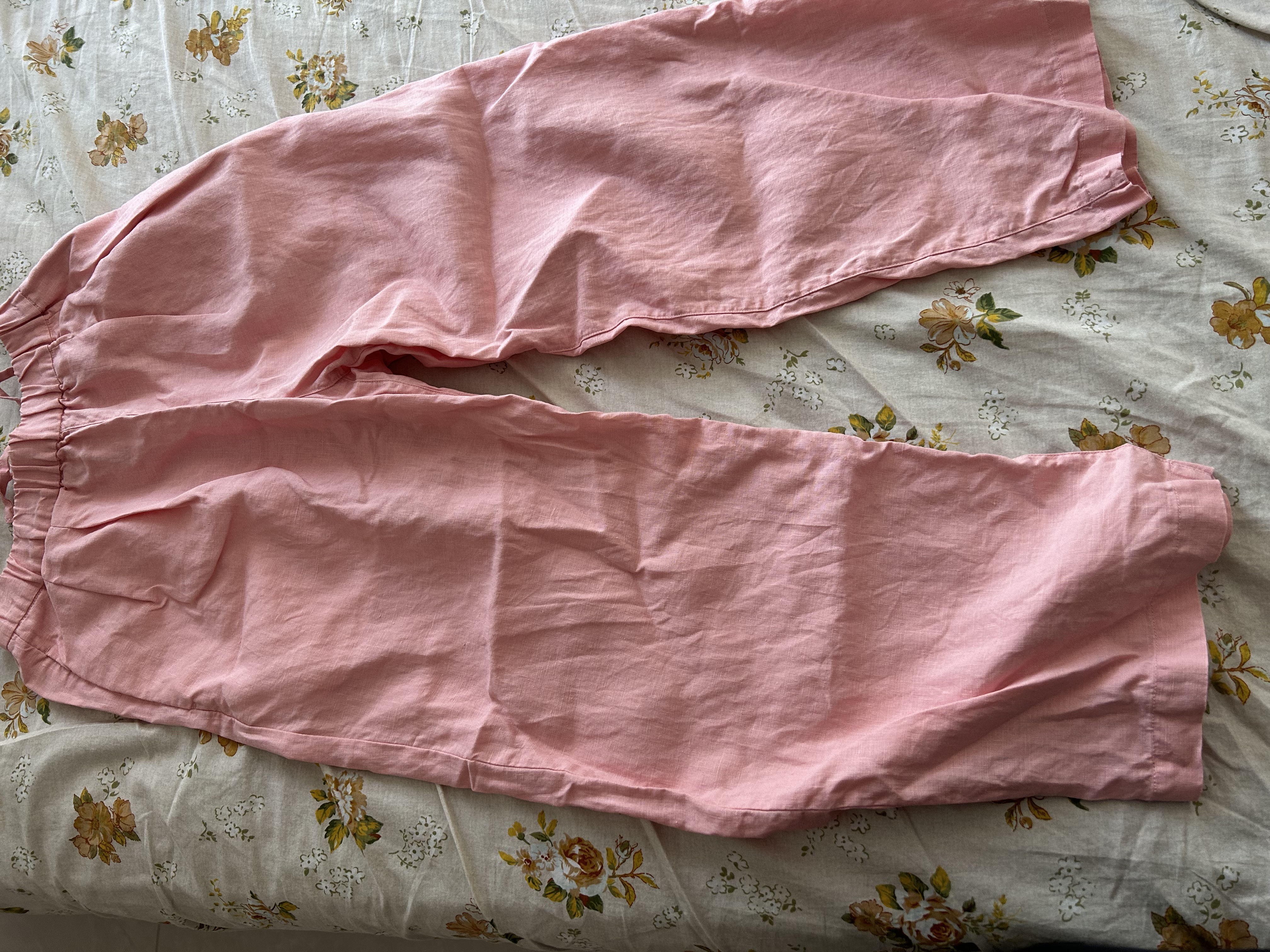 MUJI 女式 汉麻水洗宽版裤女装裤子女款女士长裤休闲裤阔腿裤26年春夏 粉红色 S （155/62A） 实拍图