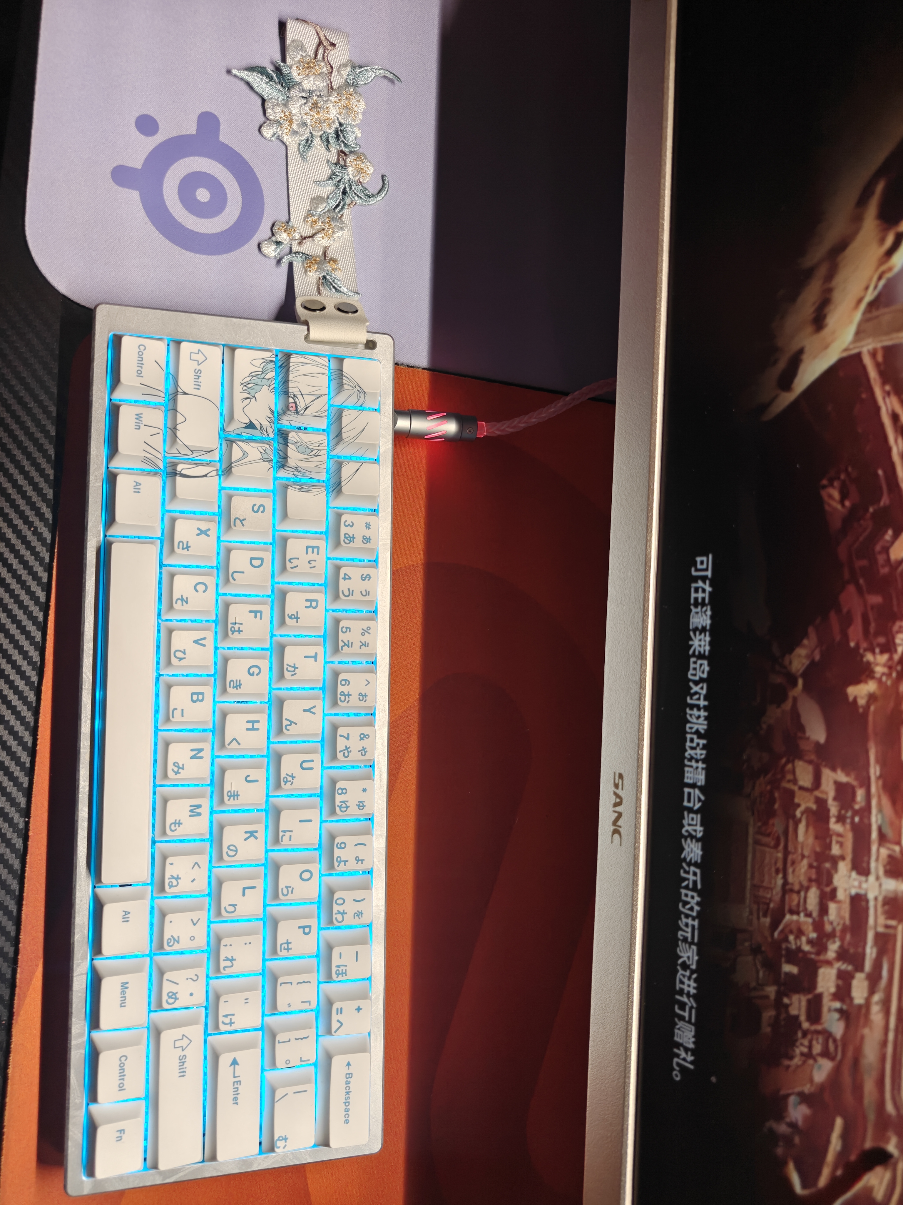 Wooting60hev2 满改 客制化 电竞游戏外设 瓦罗兰特 CSGO 无畏契约 全新磁轴键盘 可代写贺卡 送礼物 满改60HE v2【银羽womier心棱】 有线连接61键 实拍图