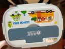 优泊仕316L不锈钢小学生饭盒专用儿童分格餐盘带盖食堂餐盒食品级便当盒 316小号二格兰迪蓝+提包+勺筷 实拍图