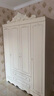 浪漫壹嘉衣柜欧式卧室家用会所法式收纳储物柜子白色烤漆双三开门衣橱雕花 板木结合【欧式四门衣柜】描银 实拍图