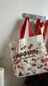 爆款韩系卡通蝴蝶结手提包日系极简帆布包单肩上课通勤便当包 【带飘带】KT红色27*24cm 实拍图